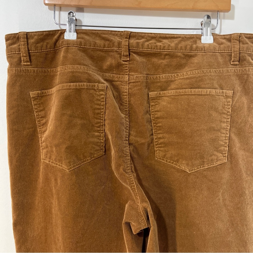 Talbots Classic Preppy Polished Straight Leg Cognac Corduroy Cute Pant [size 16] - Picture 8 of 10